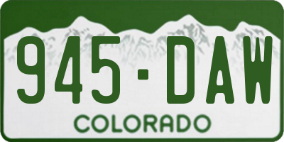 CO license plate 945DAW