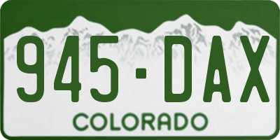 CO license plate 945DAX