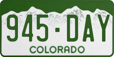 CO license plate 945DAY