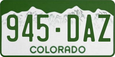 CO license plate 945DAZ