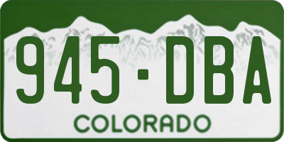 CO license plate 945DBA