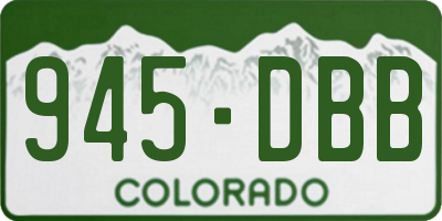 CO license plate 945DBB