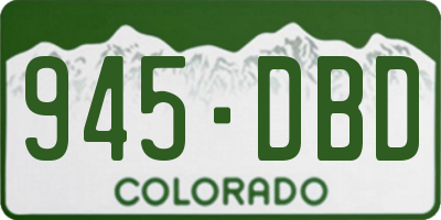 CO license plate 945DBD