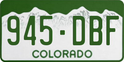 CO license plate 945DBF