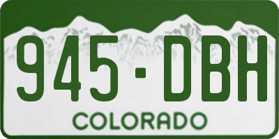 CO license plate 945DBH
