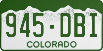CO license plate 945DBI