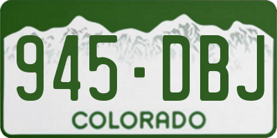 CO license plate 945DBJ