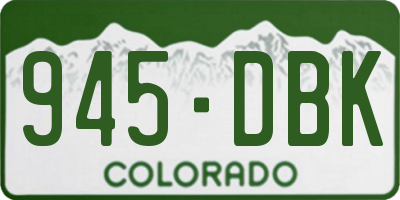 CO license plate 945DBK