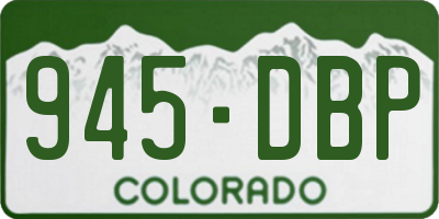 CO license plate 945DBP