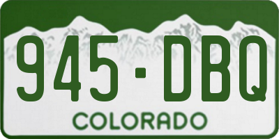 CO license plate 945DBQ