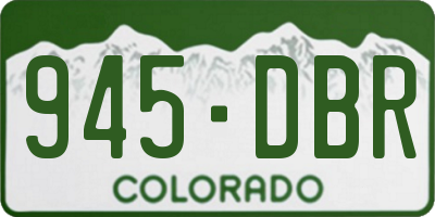 CO license plate 945DBR