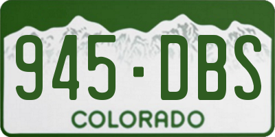 CO license plate 945DBS