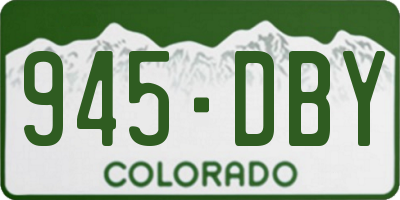 CO license plate 945DBY