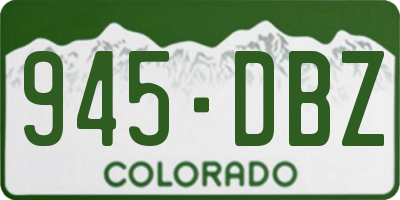 CO license plate 945DBZ