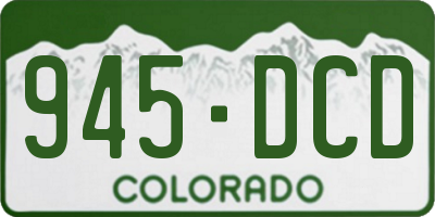 CO license plate 945DCD