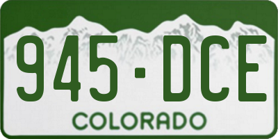 CO license plate 945DCE