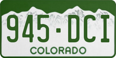 CO license plate 945DCI