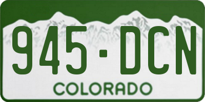 CO license plate 945DCN