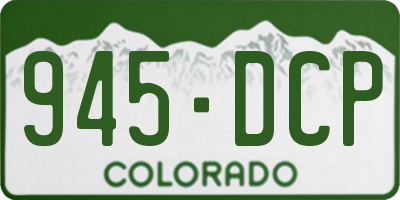 CO license plate 945DCP