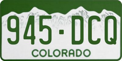 CO license plate 945DCQ