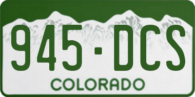 CO license plate 945DCS