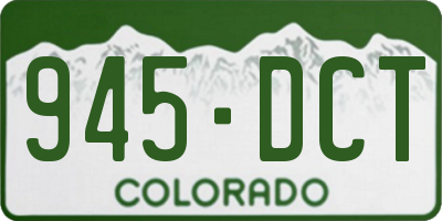 CO license plate 945DCT