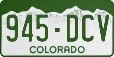 CO license plate 945DCV