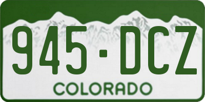 CO license plate 945DCZ