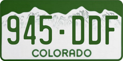 CO license plate 945DDF