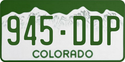 CO license plate 945DDP