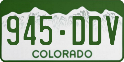 CO license plate 945DDV