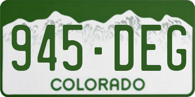 CO license plate 945DEG