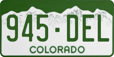 CO license plate 945DEL