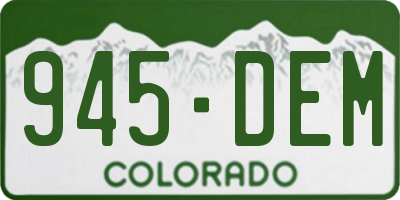 CO license plate 945DEM