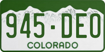 CO license plate 945DEO