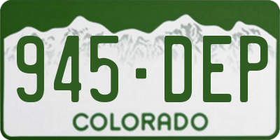 CO license plate 945DEP