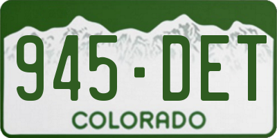 CO license plate 945DET