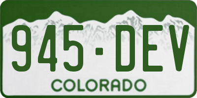 CO license plate 945DEV