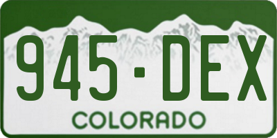 CO license plate 945DEX