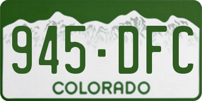 CO license plate 945DFC
