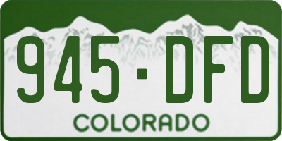 CO license plate 945DFD