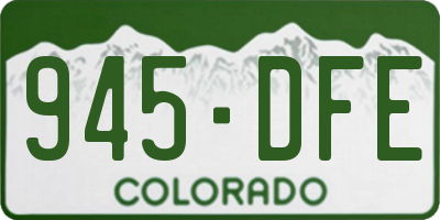CO license plate 945DFE