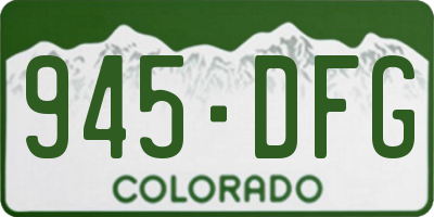 CO license plate 945DFG