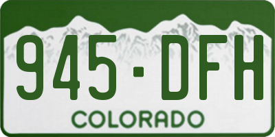 CO license plate 945DFH