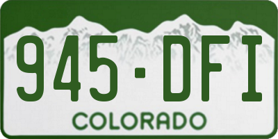 CO license plate 945DFI