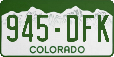 CO license plate 945DFK