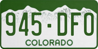 CO license plate 945DFO