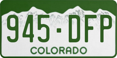CO license plate 945DFP