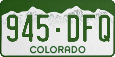 CO license plate 945DFQ