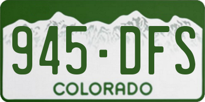 CO license plate 945DFS